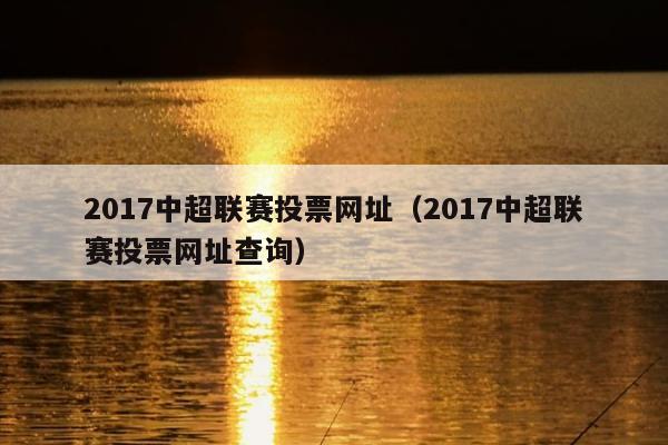 2017中超联赛投票网址（2017中超联赛投票网址查询）