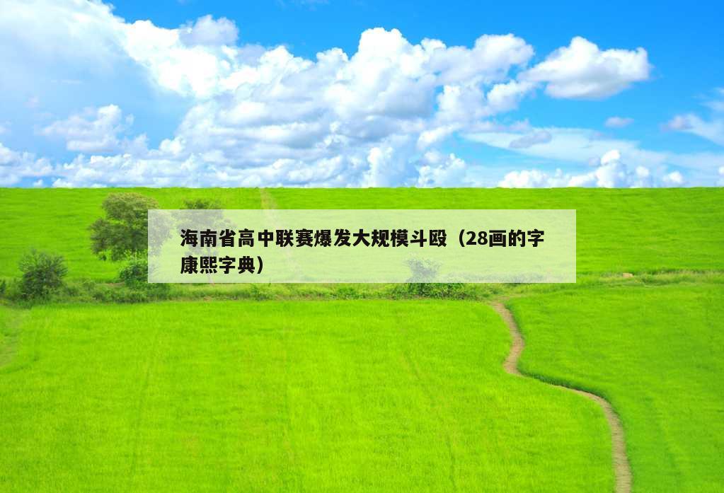 海南省高中联赛爆发大规模斗殴（28画的字康熙字典）