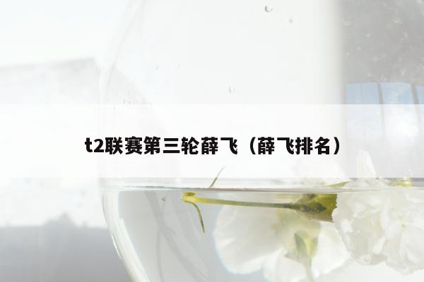 t2联赛第三轮薛飞（薛飞排名）