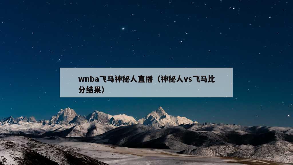 wnba飞马神秘人直播（神秘人vs飞马比分结果）