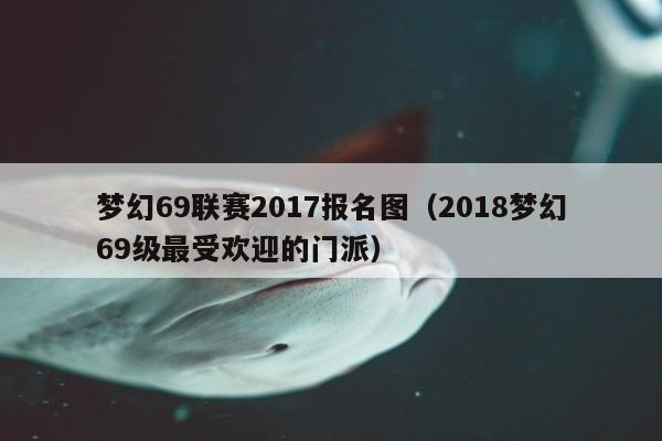 梦幻69联赛2017报名图（2018梦幻69级最受欢迎的门派）
