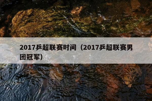 2017乒超联赛时间（2017乒超联赛男团冠军）