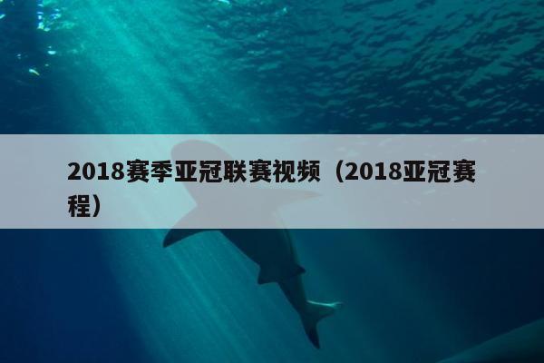 2018赛季亚冠联赛视频（2018亚冠赛程）