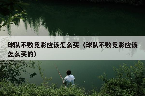 球队不败竞彩应该怎么买（球队不败竞彩应该怎么买的）