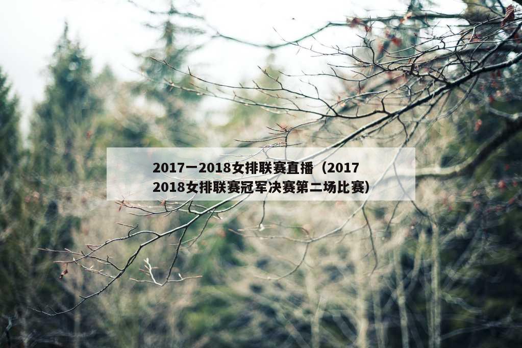 2017一2018女排联赛直播（20172018女排联赛冠军决赛第二场比赛）