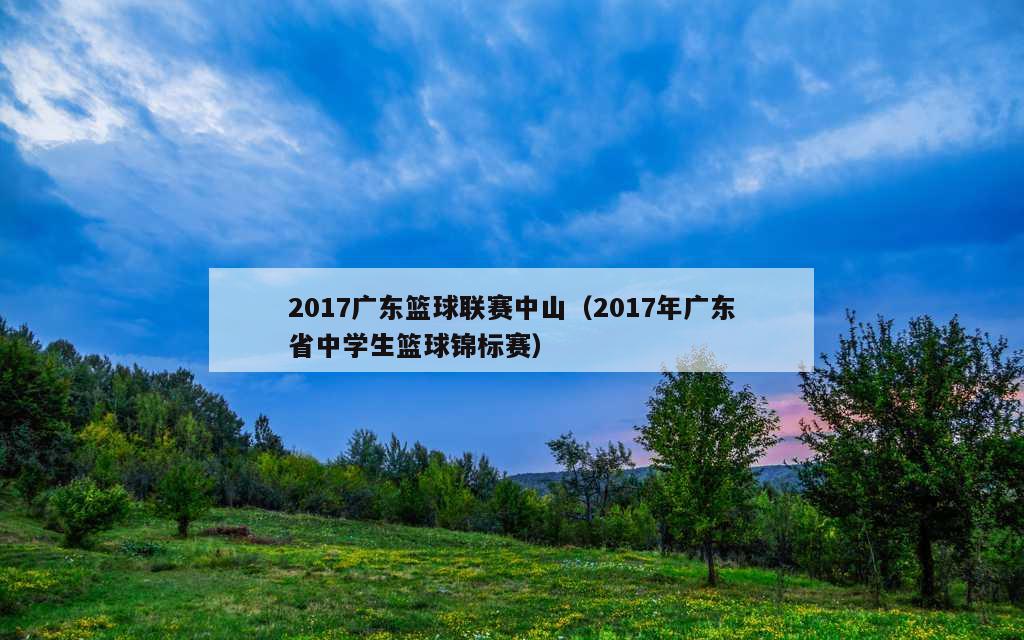 2017广东篮球联赛中山（2017年广东省中学生篮球锦标赛）
