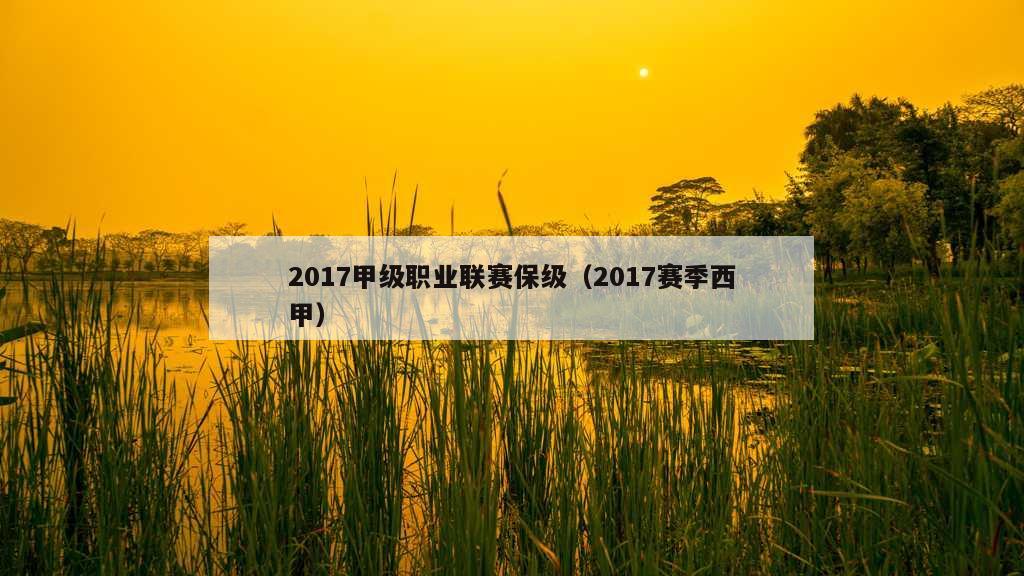 2017甲级职业联赛保级（2017赛季西甲）