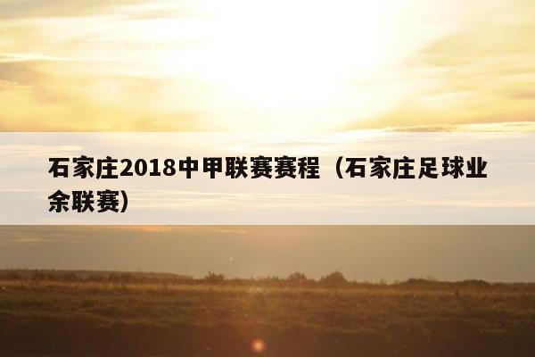 石家庄2018中甲联赛赛程（石家庄足球业余联赛）