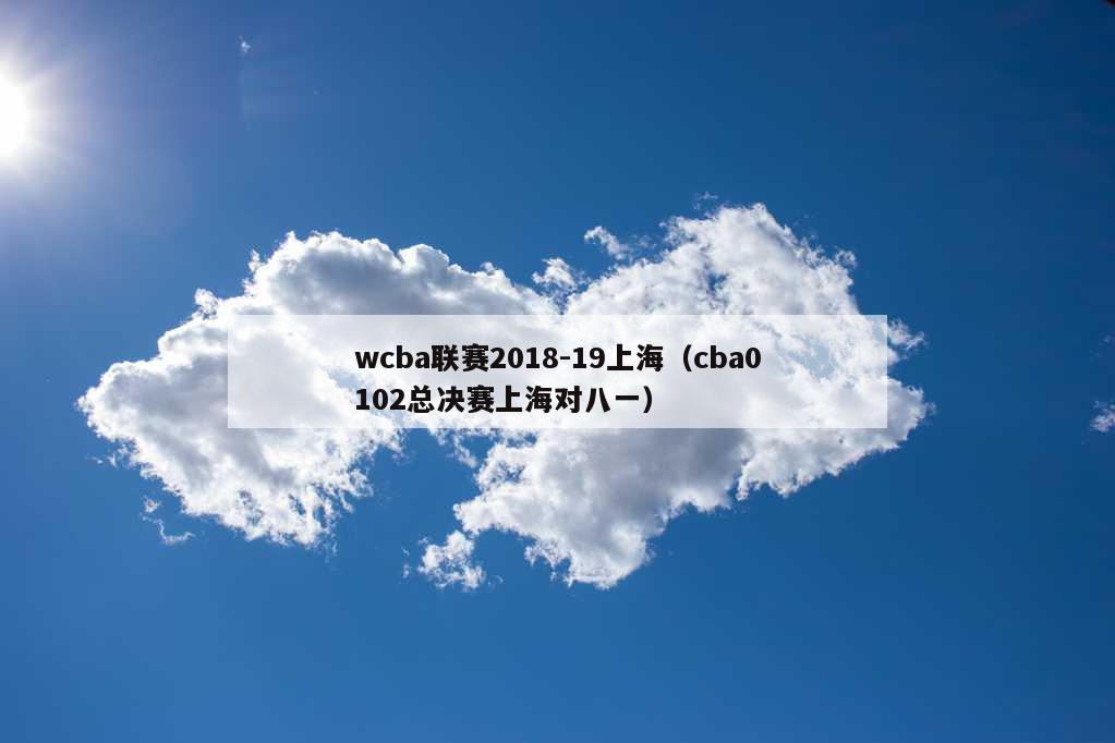 wcba联赛2018-19上海（cba0102总决赛上海对八一）