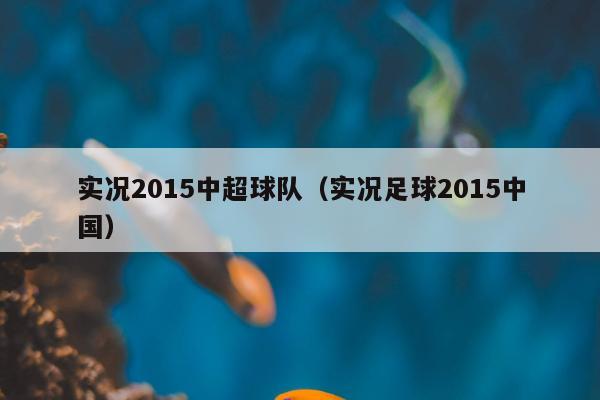 实况2015中超球队（实况足球2015中国）