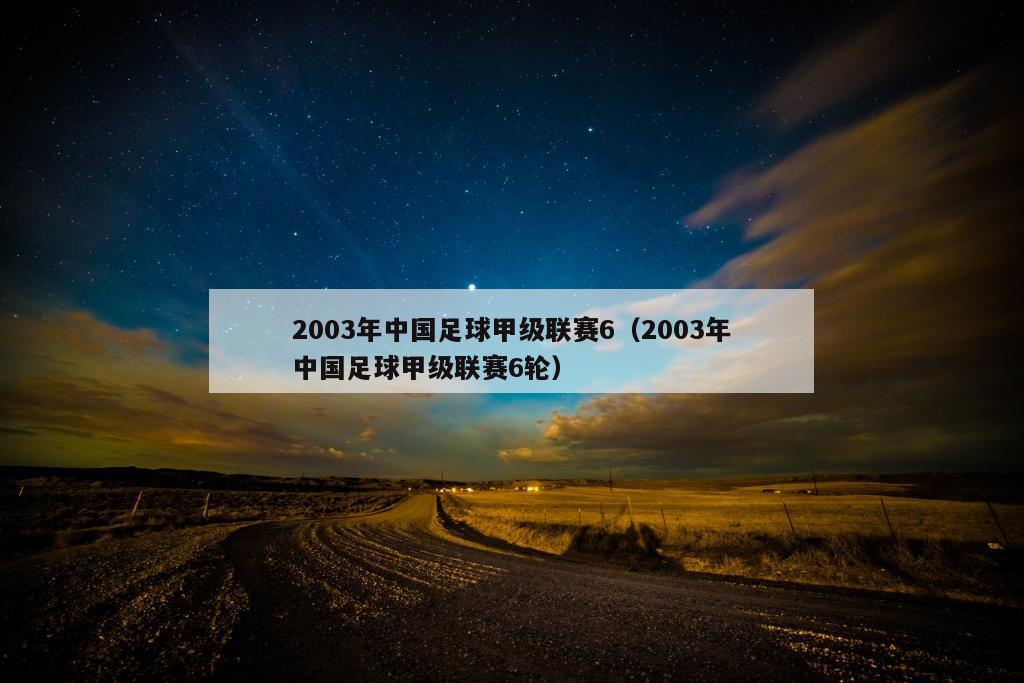 2003年中国足球甲级联赛6（2003年中国足球甲级联赛6轮）