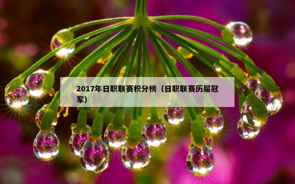 2017年日职联赛积分榜（日职联赛历届冠军）