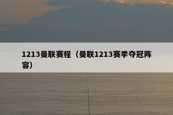 1213曼联赛程（曼联1213赛季夺冠阵容）